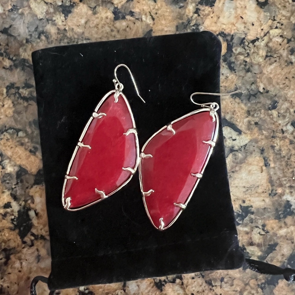 Kendra Scott deep red earrings